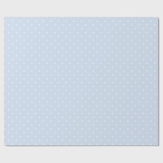 Dusty Blauw en Witte Polka Dots Patroon Cadeaupapier (Vlak)