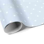 Dusty Blauw en Witte Polka Dots Patroon Cadeaupapier (Rol Hoek)