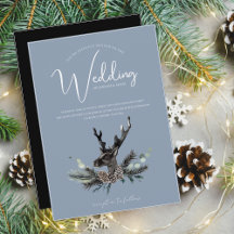 Dusty Blauw en Zwart Beste Hoofd Kerstmis Bruiloft