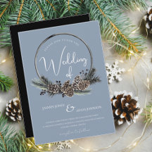 Dusty Blauw en Zwart Kerstkrans Bruiloft