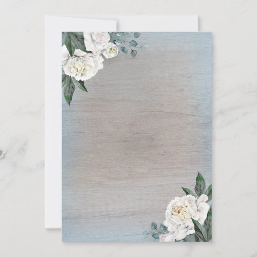 Dusty blauw geschilderd Mason Jar rustieke bloemen Kaart (Achterkant)