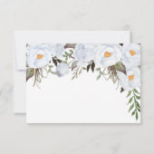 Dusty Blauw Goud  Bloemen Bruiloft RSVP Kaarten (Achterkant)