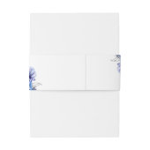 Dusty Blauw & Goud Glitter Bloemen Rustieke Bruilo Uitnodigingen Wikkel (Achterkant Voorbeeld)