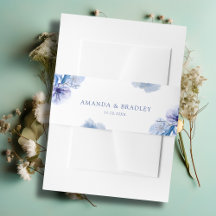 Dusty Blauw & Goud Glitter Bloemen Rustieke Bruilo