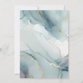 Dusty Blauw Goud Modern Romantisch Chique Strand B Kaart (Achterkant)