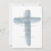 Dusty Blauw Grieks Orthodoxe doop jongen Kaart (Voorkant)