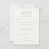 Dusty Blauw & Ivoor Monogram Bruiloft RSVP (Voorkant)
