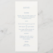 Dusty Blauw & Ivoor Monogrammed Bruiloft Menu (Voorkant)