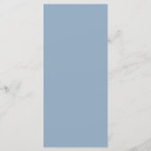Dusty Blauw & Ivoor Monogrammed Bruiloft Menu (Achterkant)