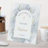 dusty blauw-katholieke Baptisme welkomstteken Reclamebord Met Voetstuk (Insitu)