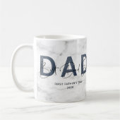 Dusty Blauw Marmer Beste Pap Ooit Foto Vaders Dag Koffiemok (Links)