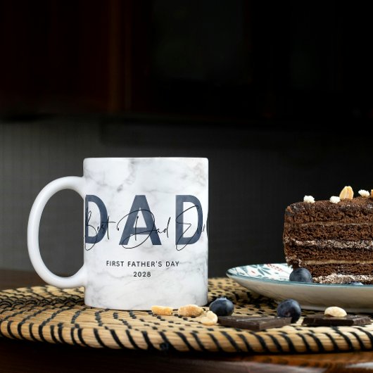 Dusty Blauw Marmer Beste Pap Ooit Foto Vaders Dag Koffiemok