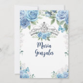 Dusty Blauw Mexicaans Meisje Prinses Zoet Zestien Kaart (Achterkant)