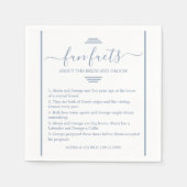 Dusty blauw script typografie Fun Facts bruiloft N Servet (Voorkant)