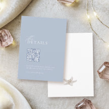 Dusty blauw strand bruiloft QR code details