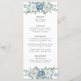 Dusty Blauw & Wit Bruiloft Menu