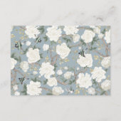 Dusty Blauw Wit Chinoiserie Bruiloft Details Informatiekaartje (Achterkant)