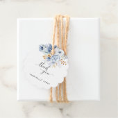 Dusty Blauw Wit Goud Bloemen Bruiloft Bedankjes Labels (In situ)