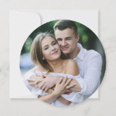 Dusty Blauw Wit Goud Bloemen Foto Bruiloft Kaart (Achterkant)