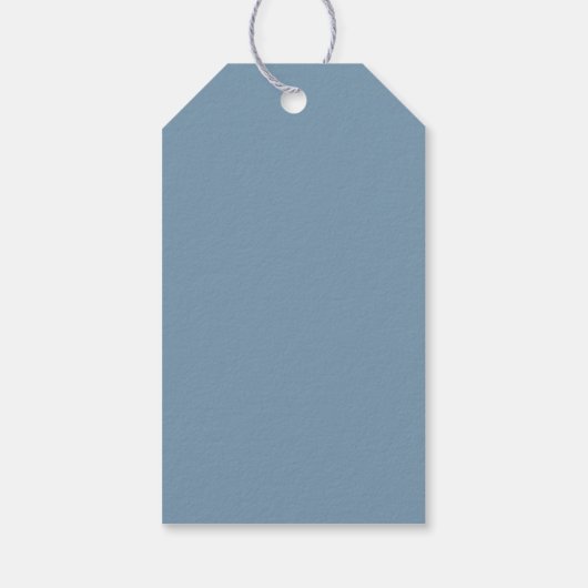 Dusty Blauw Wit Typografie Kustbruiloft Cadeaulabel (Achterkant)