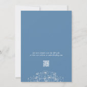 Dusty Blauw Wit Wildflower Foto QR Code Bruiloft Kaart (Achterkant)