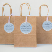 Dusty blauw zilveren hart dank u bruiloft ronde sticker