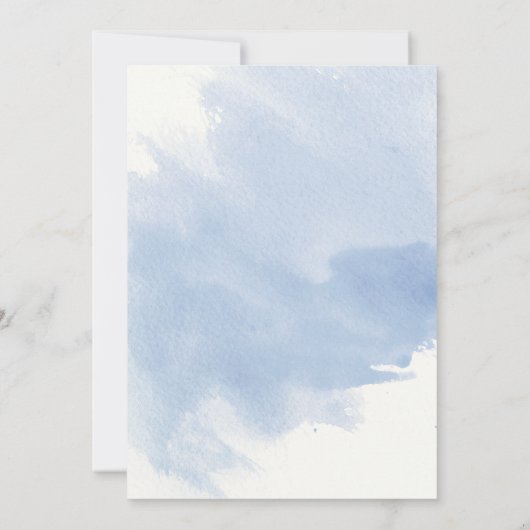 Dusty blauwe bloemen, bladeren bloemen winterbruil kaart (Achterkant)