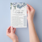 Dusty Blauwe Bloemen Bruidsspel Over Onder Flyer (Hand)
