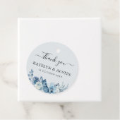 Dusty Blauwe Bloemen Bruiloft Dank u Bedankjes Labels (In situ)