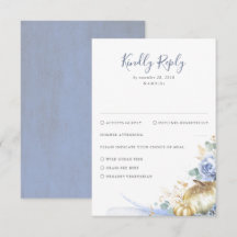 Dusty Blauwe Bloemen en Pompoenen Bruiloft