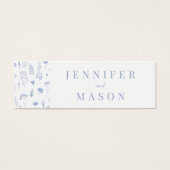 Dusty blauwe bloemenbruiloft QR register insert ca Mini Visitekaartjes (Voorkant)