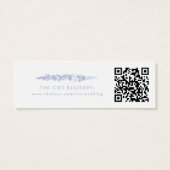 Dusty blauwe bloemenbruiloft QR register insert ca Mini Visitekaartjes (Achterkant)