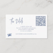 Dusty blauwe bruiloft QR CODE online RSVP details Informatiekaartje (Voorkant)