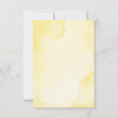 Dusty Blauwe en Gele Bloemen Bruiloft RSVP (Achterkant)