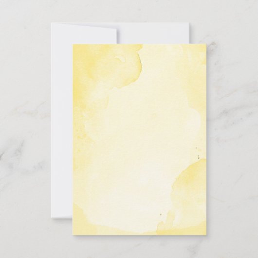 Dusty Blauwe en Gele Bloemen Bruiloft RSVP (Achterkant)