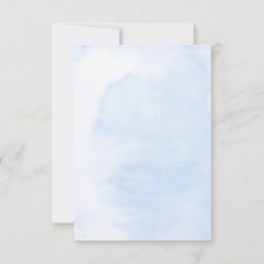 Dusty Blauwe en Roze Bloemen Exotische Bruiloft RS RSVP Kaartje (Achterkant)