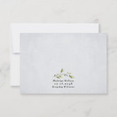 Dusty Blauwe Maaltijd Keuze Goud Elegant Bloemen B RSVP Kaartje (Achterkant)