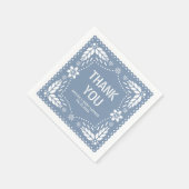 Dusty blauwe papel picado dank u baby jongen douch servet (Hoek)