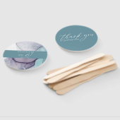 Dusty Blauwgroen Alcohol Ink Wedding Hand Fan Handwaaier (Niet-gemonteerd)