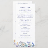 Dusty Blauwgroen Blue Wildflowers Wedding Program (Voorkant / Achterkant)