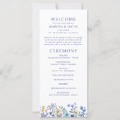 Dusty Blauwgroen Blue Wildflowers Wedding Program (Voorkant)