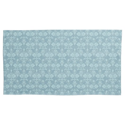 Dusty Blauwgroen Damask Pattern Victoriaans Boho Kussensloop (Voorkant)