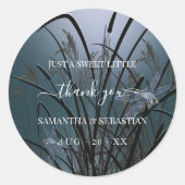 Dusty Blauwgroen Dragonflies Ronde Sticker (Voorkant)