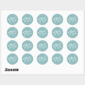 Dusty Blauwgroen | Gepersonaliseerde weddenschap Ronde Sticker (Vel)