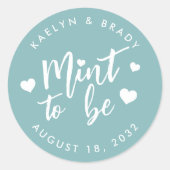 Dusty Blauwgroen | Gepersonaliseerde weddenschap Ronde Sticker (Voorkant)
