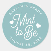 Dusty Blauwgroen | Gepersonaliseerde weddenschap Ronde Sticker (Voorkant)