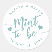 Dusty Blauwgroen | Gepersonaliseerde weddenschap Ronde Sticker (Voorkant)