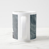 Dusty Blauwgroen Multi-Color Marble Custom Initiaa Grote Koffiekop (Achterkant)