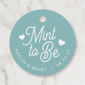 Dusty Blauwgroen | Munt voor persoonlijk huwelijk Bedankjes Labels (Voorkant)