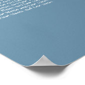 Dusty Blue 15 Table Wedding Seating Chart Poster (Hoek)